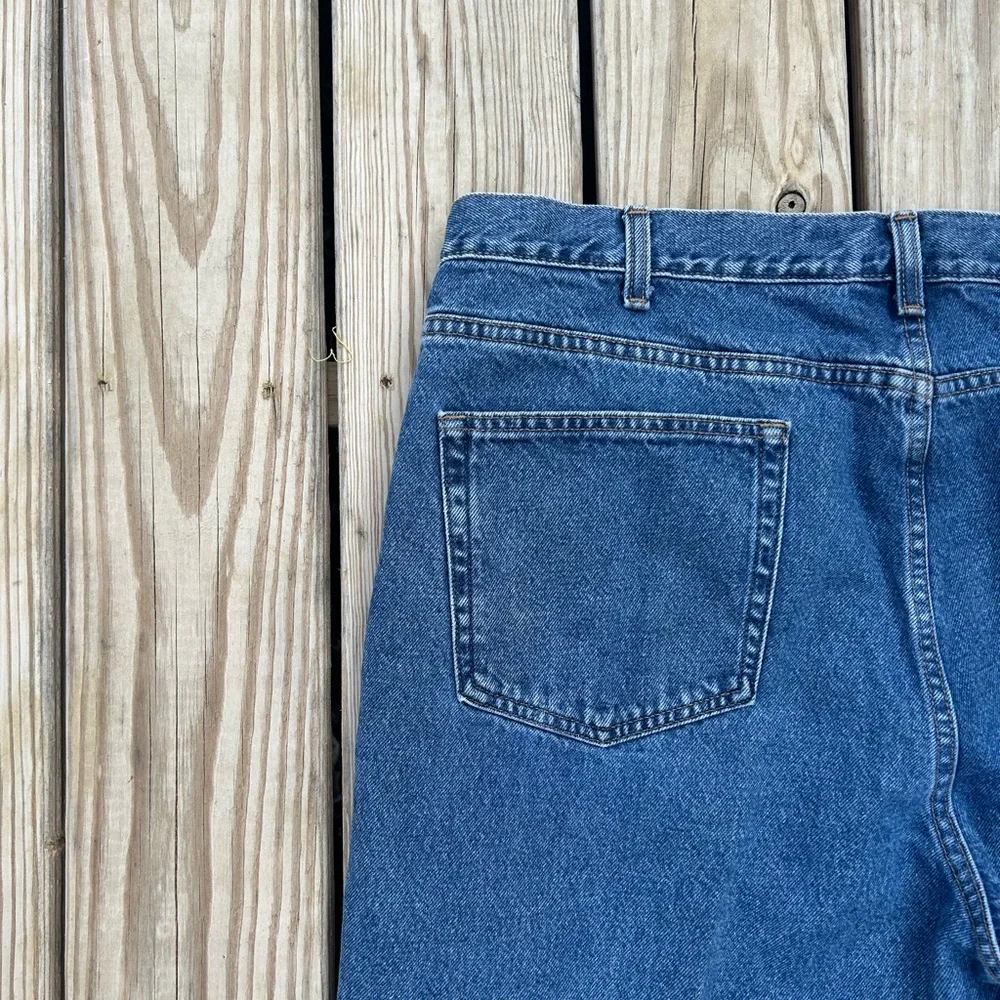 Vtg Eddie Bauer Loose Fit Tapered Leg Jeans Mens‎ Sz 40x32 Blue Cotton Denim